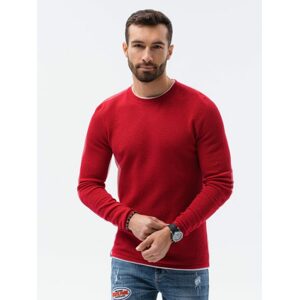 Červený bavlnený pánsky sveter E121