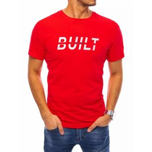 Červené tričko s nápisom Built