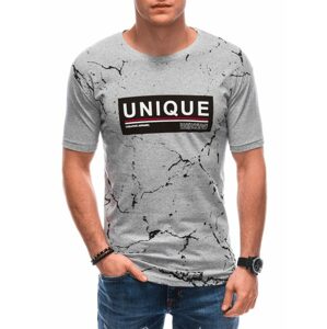 Šedé tričko s potlačou Unique S1793
