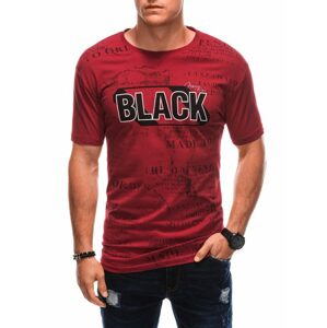 Jedinečné červené tričko s nápisom BLACK S1903