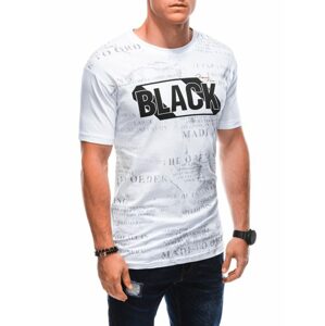 Jedinečné biele tričko s nápisom BLACK S1903