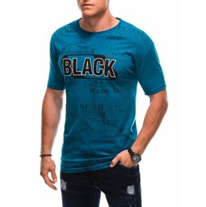 Jedinečné tyrkysové tričko s nápisom BLACK S1903