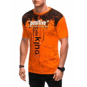 Originálne oranžové tričko s nápisom POSITIVE S1918