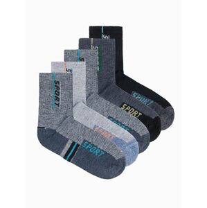 Mix melírovaných ponožiek s nápisom Sport U447 (5 KS)